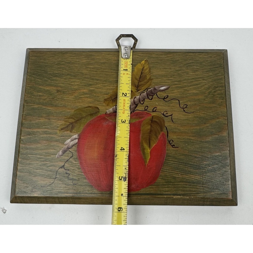VTG Hand Painted Red Apple Wood Hanging Wall Decor Country Farmhouse Decor - Picture 4 of 5